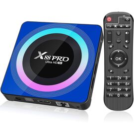 MEVRONISSHOP-Android TV Box 13.0, Android Box 4GB RAM 32GB ROM RK3528 Quad-Core supporté 2.4G / 5G Dual WiFi6 BT 5.0 10/100M LAN Enternet 8K HD Boîtier TV Android