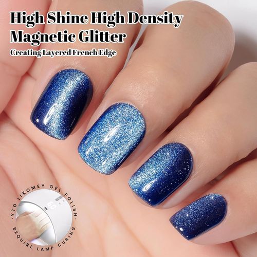 Vernis Gel Semi Permanent,15ml Bleu Cat Eye Caméléon Holographique Magnétique Gel Vernis À Ongle Avec Bâton Magnétique,Soak Off Uv Led Vernis Manucure Gel,My333 