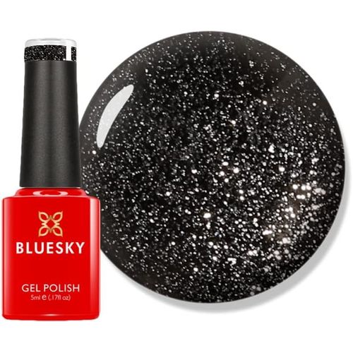 Maa-Bluesky Abyss Vip03 Vernis À Ongles Gel Noir À Paillettes Fines Foncé Résistant À L'écaillage 5 Ml (Nécessite Un Séchage Sous Une Lampe Uv Led) 