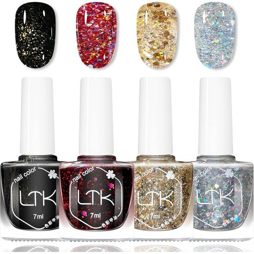 Vernis À Ongles À Séchage Rapide,À Base D'eau,Transparent,À Paillettes,Sans Lampe Uv,Séchage Rapide,Pour Femmes,Bricolage 