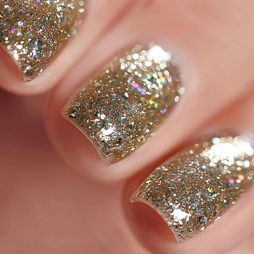 Kal-Ml Vernis Gel Semi Permanant Soak Off Uv Led Vernis À Ongles Semi-Permanent Manucure Effet Diamant Paillettes -Or Paillettes Golden Glitter #915 