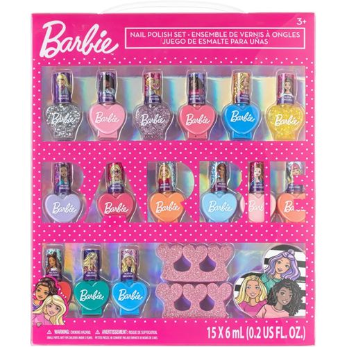 Barbie Movie Ensemble De Maquillage 18 Pièces Comprend 15 Vernis À Ongles Avec 2 Espaceurs À Orteils Et 1 Fichier À Ongles By