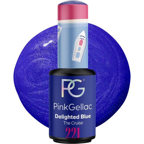 Vernis Semi Permanent Uv-221 Delighted Blue 8 Ml-Vernis Gel Uv Semi Permanent Bleu Pour 14 Jours-Gel Polish Facile À Utiliser De Qualité Salon-Facile À Enlever 
