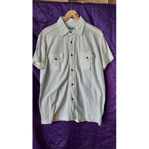 Chemise Blanche Taille Large Marque Pd&C New York Usa Fabriquée En Inde 2 Poches 100 % Coton Très Douce Au Toucher Parfait État 218 Grammes