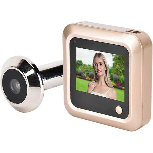 Interphone de porte vidéo,visionneuse de sonnette judas,câble antivol de 2,4 pouces pour ménage