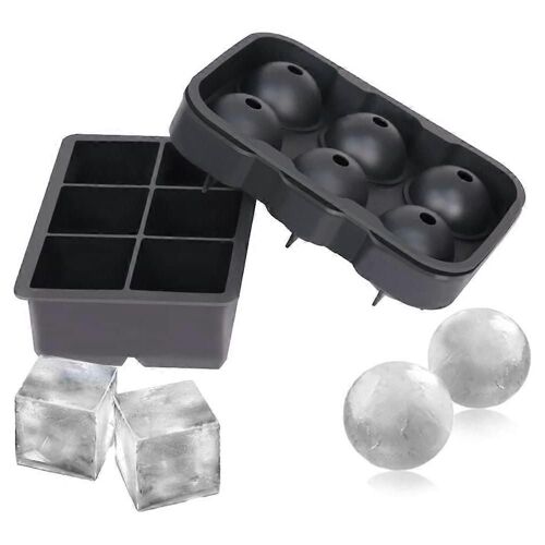 Bacs Glaçons Silicone Sphérique - Lot 2 Couvercle Moules Carrés