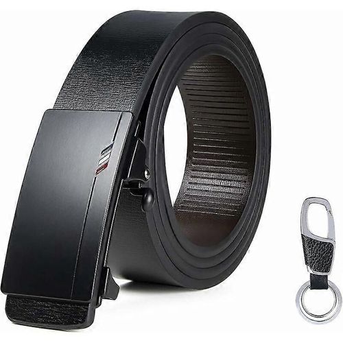 Ceinture Homme, Ceinture En Cuir, Ceinture À Cliquet, Boucle Automatique, 3,5 Cm X 125 Cm, Avec Porte-Clés Et Coffret Cadeau (Porte-Clés Aléatoire)