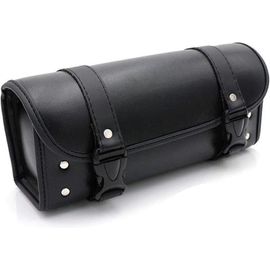 Sac De Moto Universel Pu Cuir Moto Selle Sac Organisateur Sac À Outils Sac À Rouleaux,Noir