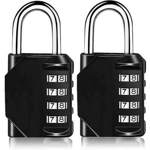 Cadenas à combinaison robuste à 4 chiffres pour salle de sport, école, portail, abri de jardin, garage, casier, casier à bagages et boîte à outils