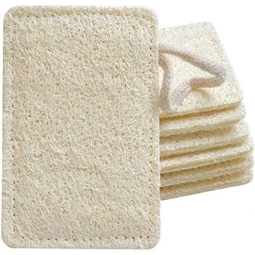 Éponge en luffa naturel,brosse à vaisselle en luffa épaissi double face,plat en fil d'éponge de cuisine