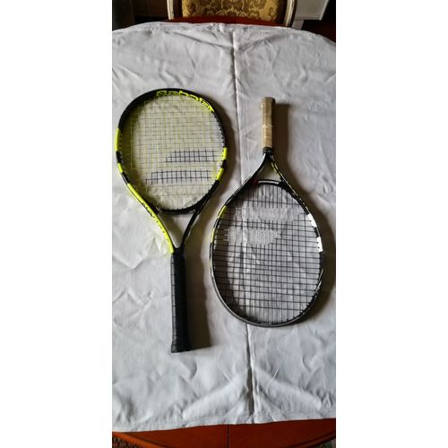 Raquettes De Tennis Duo "Babolat Nadal Jr 26 Et 23" Jaune Et Noire Cordées Et Housse De Protection