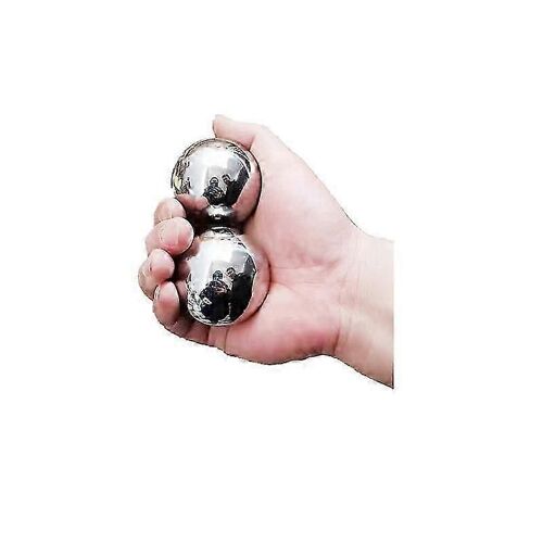 Boules De Baoding En Acier Inoxydable,Balles De Santé,Balles De Massage Pour La Main Avec Étui,Balles De Méditation Pour La Main