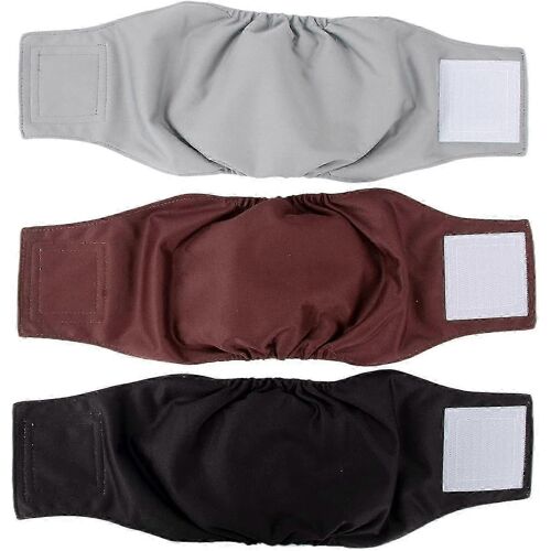 Couches Pour Chiens Mâle Lavablecouches Pour Chiens Mâles Réutilisables,3pcs,Marron,Blacck,Gris