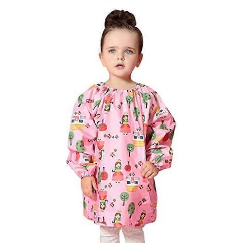Blouse Imperméable Pour Enfants À Manches Longues Nourrir Smock Bavoirs Garçons Filles Dessin Animé Peinture Couverture Manteau Bir