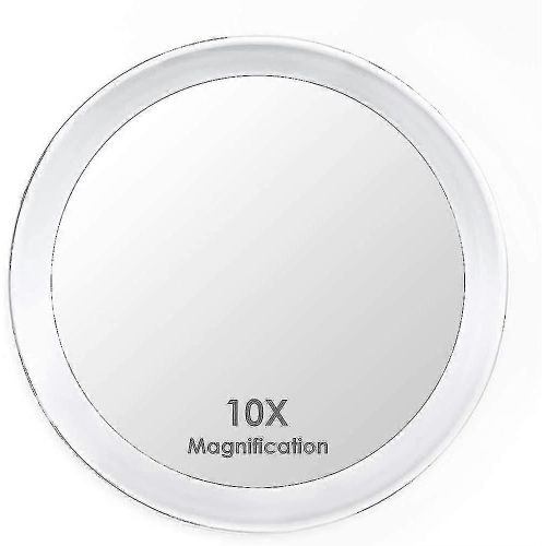 Miroir Grossissant 10x Avec 3 Ventouses,Miroir De Maquillage Avec Grossissement 10x 