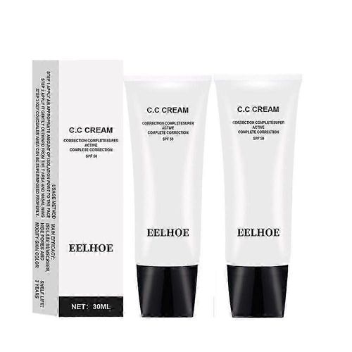 2pcs New Cc Crème Correcteur De Couleur Spf50 Self Skin Tone Adjustment Makeup Cream & Uk 