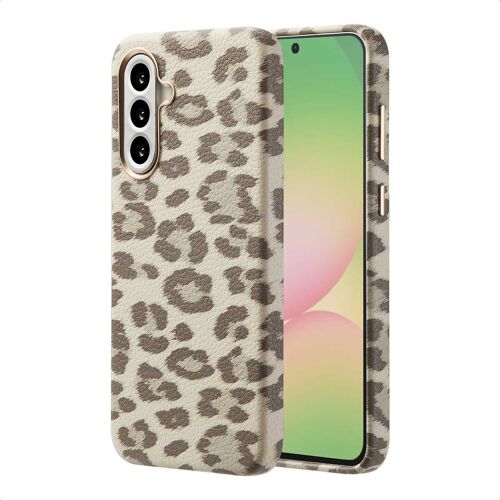 Selencia Coque Sabi imprimé panthère avec MagSafe Samsung Galaxy A56 Soft Ivory