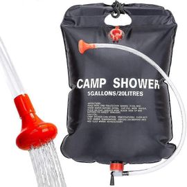 Douche solaire de camping, douche de voyage portable chauffante solaire de 20 l, eau chaude