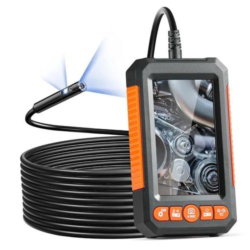 Endoscope à Double Objectif-VEVOR-Caméra Endoscopique avec 8+1 Lumières LED-Zoom 4X-pour Inspection Automobile, Plomberie