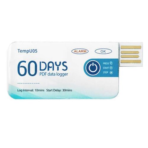 Enregistreur De Données De Température Tempu05, Rapport Pdf 60 Jours, Enregistreur De Température À Usage Unique, Instrument D'enregistrement De Température Usb