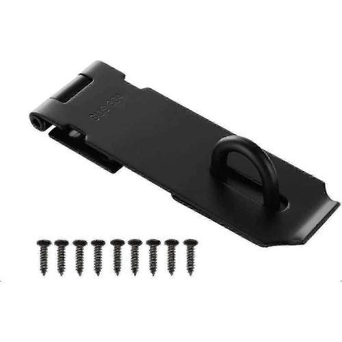 Loquet de porte de 5 pouces,serrure de porte extérieure de cadenas avec vis,loquet de porte en acier inoxydable pour porte,tiroir,placard (noir) - RIpj