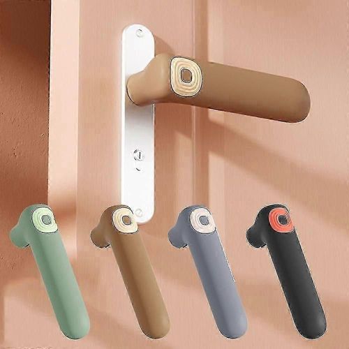 (Café) Housse De Poignée De Porte Anti-Collision En Silicone, Manchon De Poignée Antistatique, Protection Murale, Sécurité Bébé, Pour Chambre À Coucher, Salon