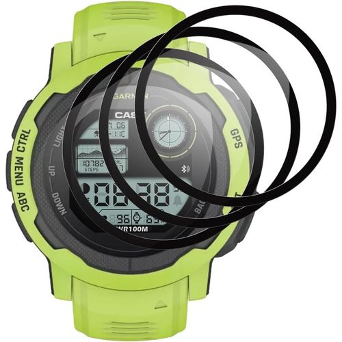 Jgd-Verre Trempé Pour Garmin Instinct 2/2 Solar,3 Pièces Ecran Verre [3d Incurvé Couverture Complète][Haute Sensibilité] [Sans Bulless] Protege Vitre
