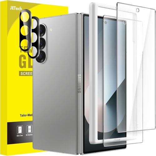KALANKA-Protection D'écran Avant pour Samsung Galaxy Z Fold 6 avec Protecteur d'Objectif de Caméra, Outil d'Installation Facile, Film en Verre Trempé 9H, HD Transparent, 2 Pièces Chacun