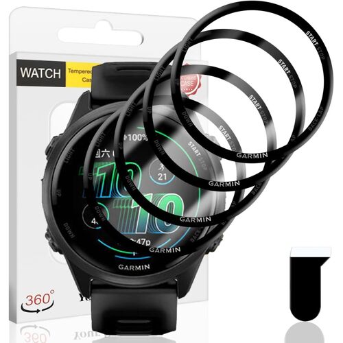 Trahoo-Protection Écran Pour Garmin Forerunner 570 42mm Verre Trempé, 4 Pièces Hd Anti-Rayures Film Protecteur Composite [3d Couverture Complète] Tpu Souple Film Protecteur