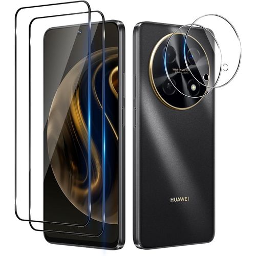 Pack 2 Verres Trempés + 2 Protections Caméra Pour Huawei Nova 12i ¿ Couverture Bord À Bord, Dureté 9h, Anti-Empreintes, Ultra Hd, Sans Bulles