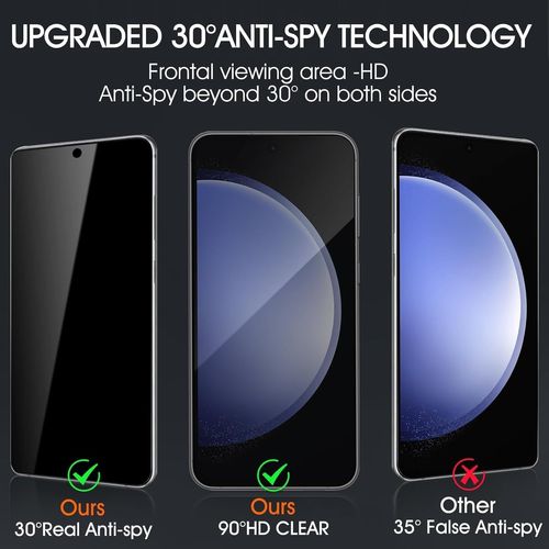 3 Pièces Protection D'écran Anti-Espion Pour Samsung Galaxy S23 Fe, Dureté 9h Ultra Résistant Couverture Complète Film En Verre Trempé Protecteur D'écran De Confidentialité Pour Samsung Galaxy S23 Fe