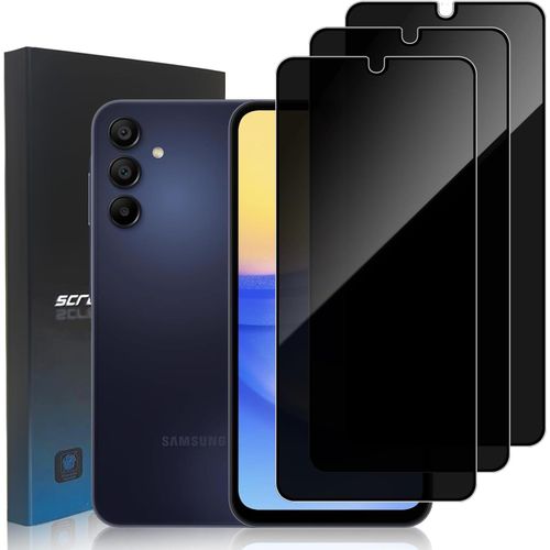 3 Pièces Protection D'écran Anti-Espion Pour Samsung Galaxy A15 5g/4g, Dureté 9h Ultra Résistant Couverture Complète Film En Verre Trempé Protecteur D'écran De Confidentialité Pour Samsung Galaxy A15
