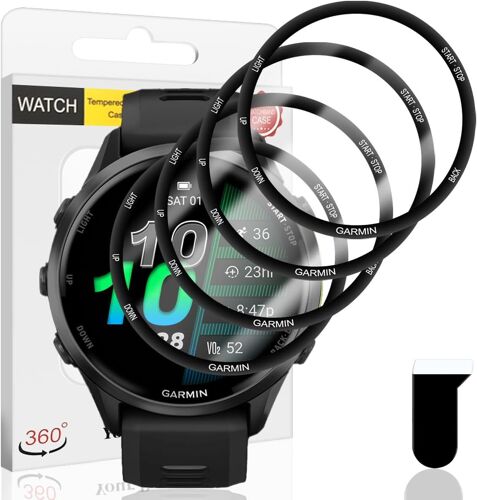 Trahoo-Protection Écran Pour Garmin Forerunner 970 Verre Trempé, 4 Pièces Hd Anti-Rayures Film Protecteur Composite [3d Couverture Complète] Tpu Souple Film Protecteur