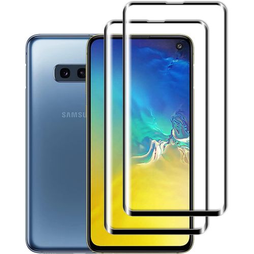 [2 Pièces Verre Trempé Pour Samsung Galaxy S10e Protecteur D'écran, 3d Couverture Complète, 9h Dureté, Anti-Bulles, Hd Clear,Anti-Traces De Doigts,Pour Samsung S10e Film De Protection- (Noir)
