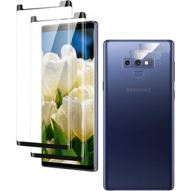 Protecteur D'écran Verre Trempé Samsung Galaxy Note 9 ¿ Pack 2 + 2 Protections Lentille Caméra, 9h Anti-Rayures, Anti-Éclats, Hd, Haute Sensibilité Tactile