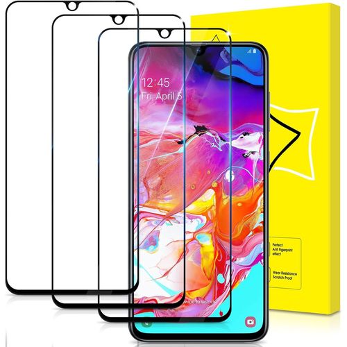 Lot De 3, Verre Trempé Pour Samsung Galaxy A70 [Couverture Complète] [Vitre Protecteur 9h Dureté] [Sans Bulles] [Anti-Rayures] Film Protection Écran Compatible Avec Samsung Galaxy A70