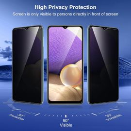 2 Pièces Anti-Espion Verre Trempé Pour Samsung Galaxy A32 4g, Privacy Protection D'écran Pour Samsung A32, Anti-Peeping, Anti-Spy, Dureté 9h, Anti Rayures Film Protection
