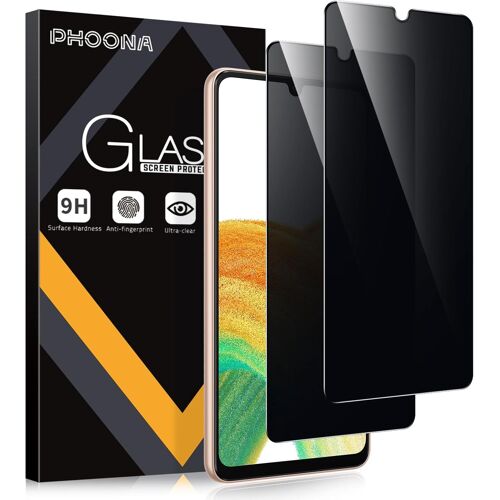 CAUC-2 Pièces Anti-Espion Verre Trempé pour Samsung Galaxy A33 5G, Privacy Protection D'écran pour Samsung A33, Anti-Peeping, Anti-Spy, Dureté 9H, Anti Rayures Film Protection