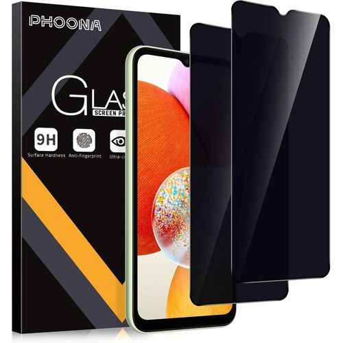 2 Pièces Anti-Espion Verre Trempé Pour Samsung Galaxy A14 4g/5g, Privacy Protection D'écran Pour Samsung A14, [Anti-Peeping] [Anti-Spy] [Dureté 9h] [Anti Rayures] Film Protection