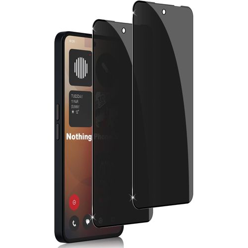 Sjzg-Pour Nothing Phone 3a/3a Pro Anti-Espion Verre Trempé 2 Pièces, 9h Dureté Privacy Verre Trempé Membrane Anti-Spy Protection D'écran Anti-Peeping Anti Rayures Film Protection