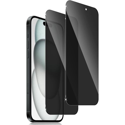Eryi-Pour Iphone 15/Iphone 16 Anti-Espion Verre Trempé,2 Pièces 9h Dureté Privacy Verre Trempé Membrane Anti-Spy Protection D'écran Anti-Peeping Anti Rayures Film Protection