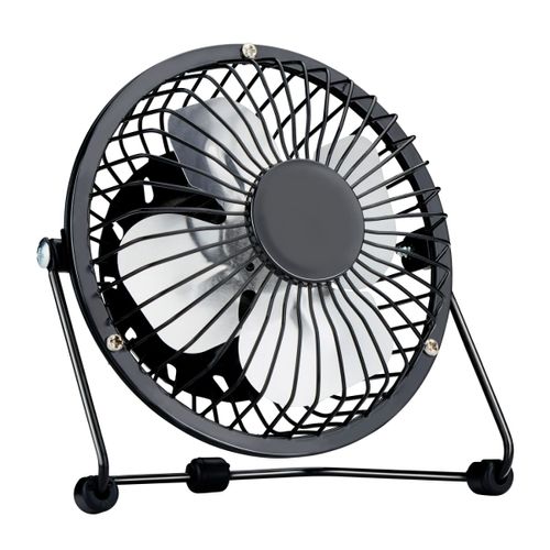 Lifetime Air Ventilateur USB Métal Ø13cm - Ventilateur Portable De Bureau Silencieux - Inclinable Avec Câble USB 110cm Inclus - Noire