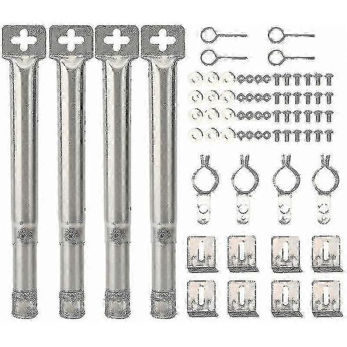 Barbecue à gaz réglable universel de remplacement en acier inoxydable Grill Tube de brûleur à tuyau droit,4pcs -gt