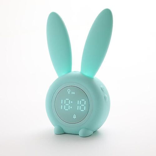 Réveil à induction mignon en forme de lapin,réglage automatique intelligent de la lumière respiratoire,automati