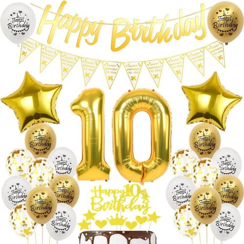 Ballon 10 Ans Anniversaire Or,Decoration Anniversaire 10 Ans Garçon Fille,10 Anniversaire Fille Ballon,10 Ans Décorations Anniversaire Or,Ballon 10 Ans Or Fille Garçon,Ballon Anniversaire 10 Ans