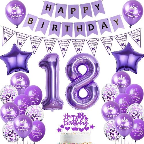 18th Birthday Balloon Girl Purple Decoration 18th Birthday Girl Birthday Purple Balloon Birthday Decoration 18 Year Old Girl Birthday Balloons 18 Year Old Girl Birthday Decoration Purple
