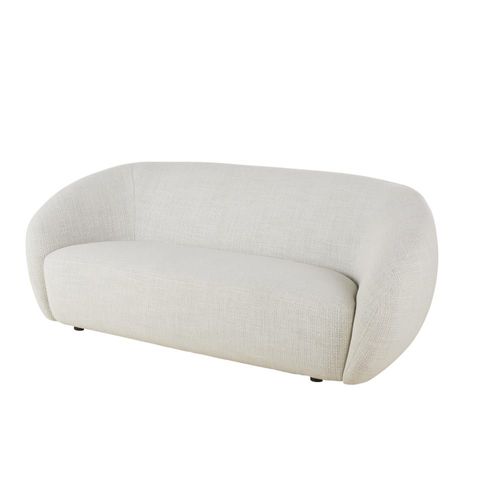 Canapé Arrondi 3 Places En Textile Tramé Greige