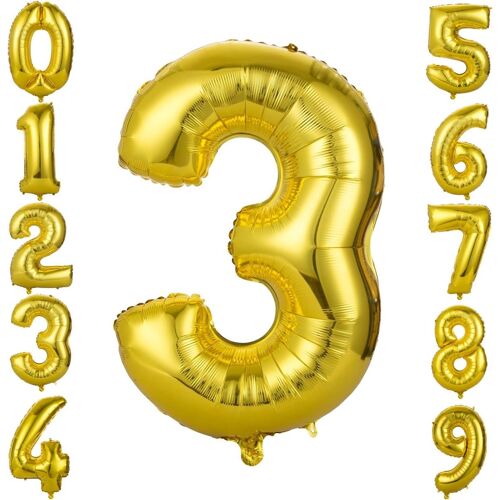 Giant Balloon 86 Cm Inflatable Birthday Balloons Gold Number 3