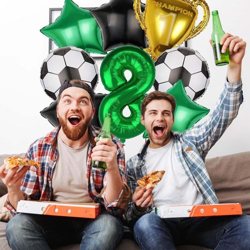 Ballon Anniversaire Football 8 Ans,Kit Anniversaire Foot Ballon,Decoration Anniversaire Football 8 Ans,Pour Enfant Anniversaire Sports Thème Decoration