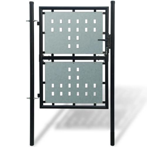 Prolenta Premium - Portail Simple De Clôture Noir 100x225 Cm